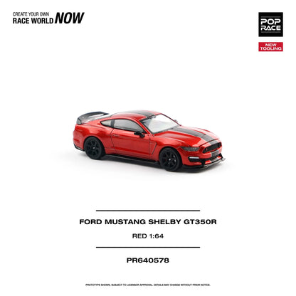 (PRE-ORDER 2026) POP RACE 1:64 Ford Mustang Shelby GT350R Race Red PR640578