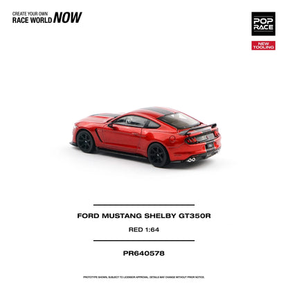 (PRE-ORDER 2026) POP RACE 1:64 Ford Mustang Shelby GT350R Race Red PR640578