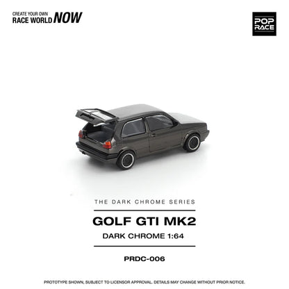 (PRE-ORDER 2026) POPRACE 1:64 Volkswagen Golf GTI MK2 Dark Chrome PRDC006