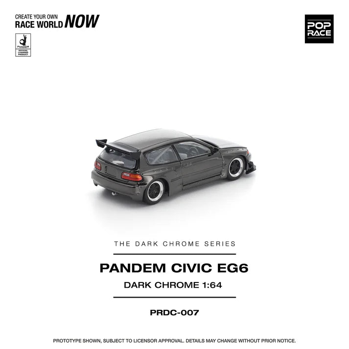 (PRE-ORDER 2026) POPRACE 1:64 Honda Civic EG6 Pandem Dark Chrome PRDC007