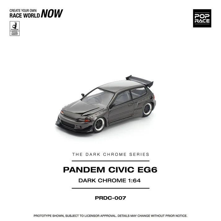 (PRE-ORDER 2026) POPRACE 1:64 Honda Civic EG6 Pandem Dark Chrome PRDC007