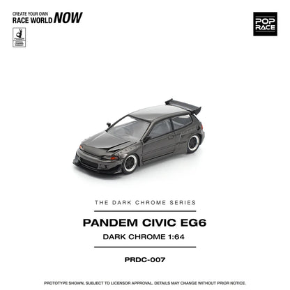 (PRE-ORDER 2026) POPRACE 1:64 Honda Civic EG6 Pandem Dark Chrome PRDC007