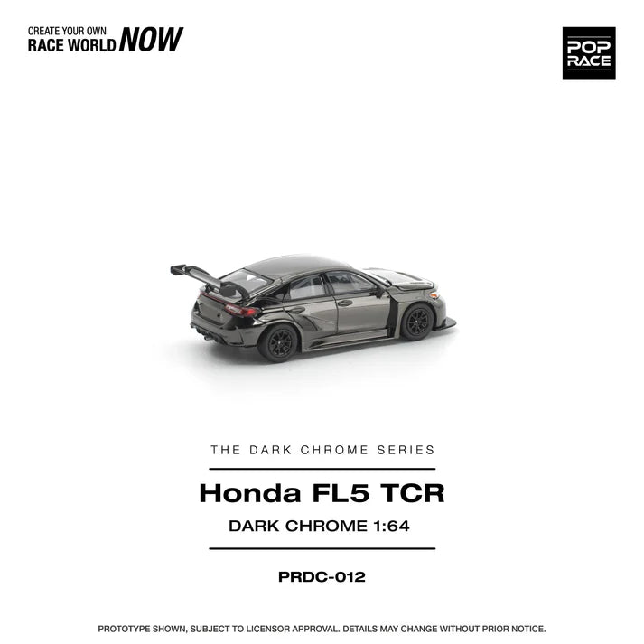 (PRE-ORDER 2026) POPRACE 1:64 Honda Civic FL5 TCR Dark Chrome PRDC012