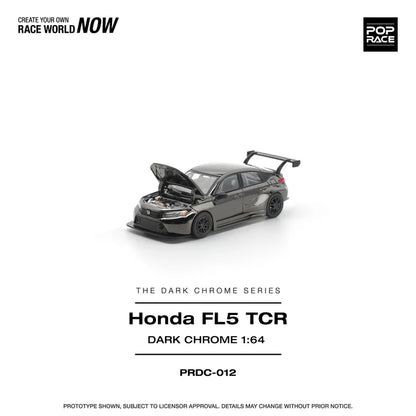 (PRE-ORDER 2026) POPRACE 1:64 Honda Civic FL5 TCR Dark Chrome PRDC012