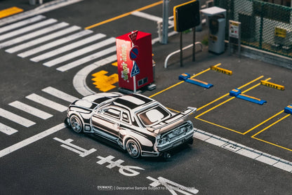 (PRE-ORDER 2026/2027) Tarmac Works 1:64 Nissan Skyline (R32) Widebody – Designed by Joshua Vides – Matte White – Global64 – T64G-061-JV