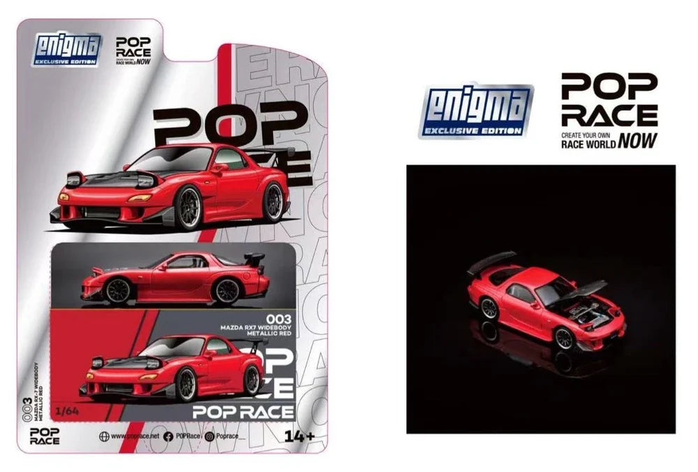 POPRACE-Mazda RX7 Widebody Metallic Red (enigma Exclusive Edition) PRE003