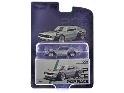 POPRACE 1/64 - Nissan Skyline KPGC110 "Kenmeri" RHD (Right Hand Drive) Raw Metal - "Enigma Exclusive Edition" - PRE006