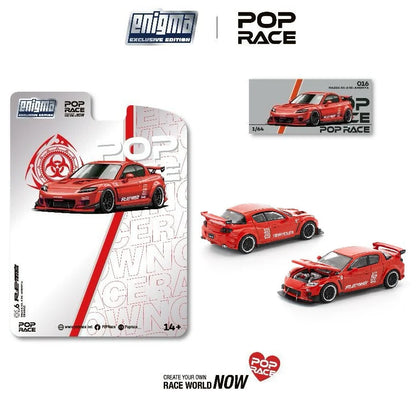 POPRACE 1/64, MAZDA RX-8 RE-AMEMIYA RED (enigma exclusive edition) PRE016