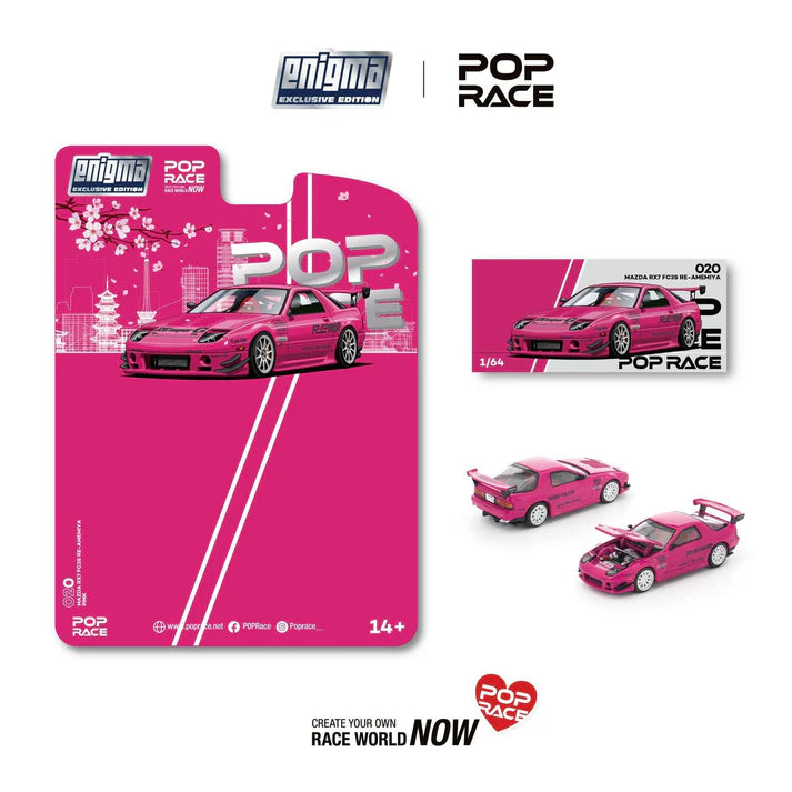 (PRE-ORDER 2026) POPRACE 1:64 Mazda RX-7 FC3S RE-Amemiya Pink Enigma Exclusive PRE020
