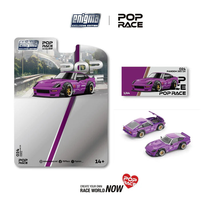 (PRE-ORDER 2026) POPRACE 1:64 Datsun 280ZX Pandem Purple Enigma Exclusive PRE024