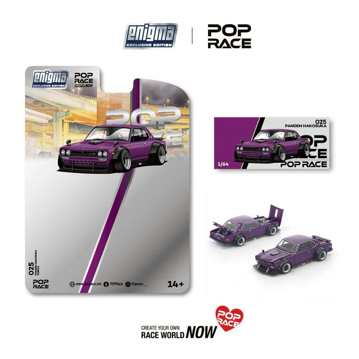 (PRE-ORDER 2026) POPRACE 1:64 Nissan Skyline Hakosuka Pandem Purple Enigma Exclusive PRE025