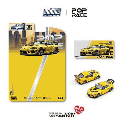 (PRE-ORDER 2026) POPRACE 1:64 DarwinPRO 66G WBK Supra A90 Nitro Yellow – Enigma Exclusive Edition PRE033