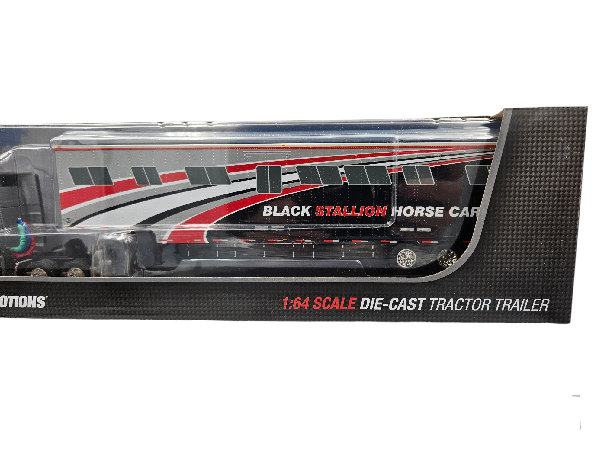 BLACK STALLION, WESTERN STAR 5700XE HIGH ROOF TRUCK W/KENTUCKY MOVING TRAILER by DCP 1//64