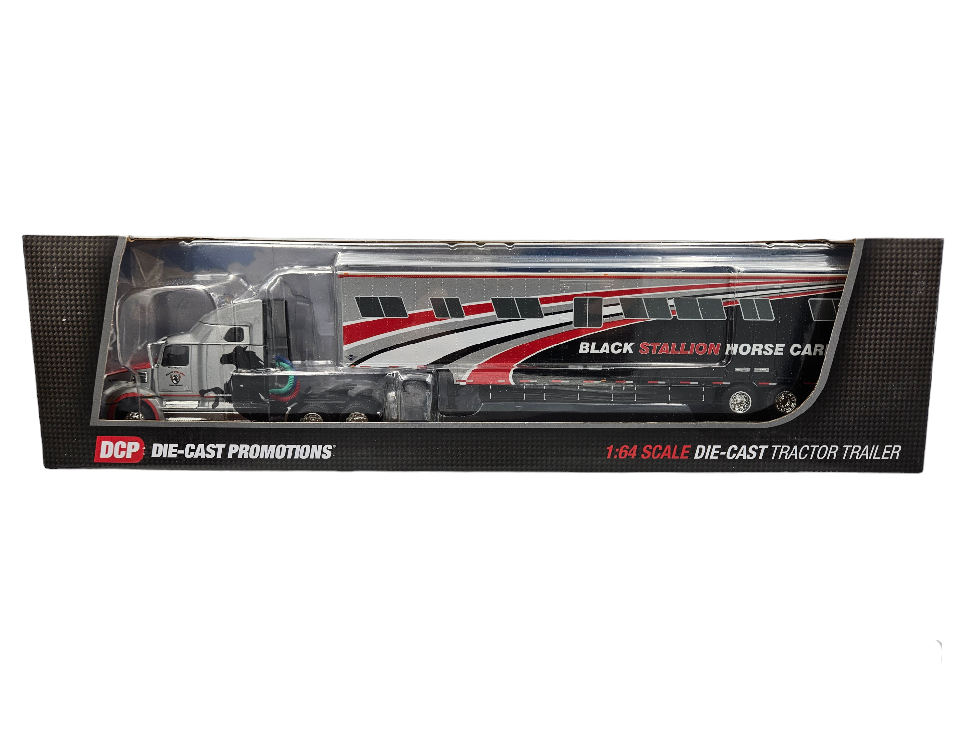 BLACK STALLION, WESTERN STAR 5700XE HIGH ROOF TRUCK W/KENTUCKY MOVING TRAILER by DCP 1//64