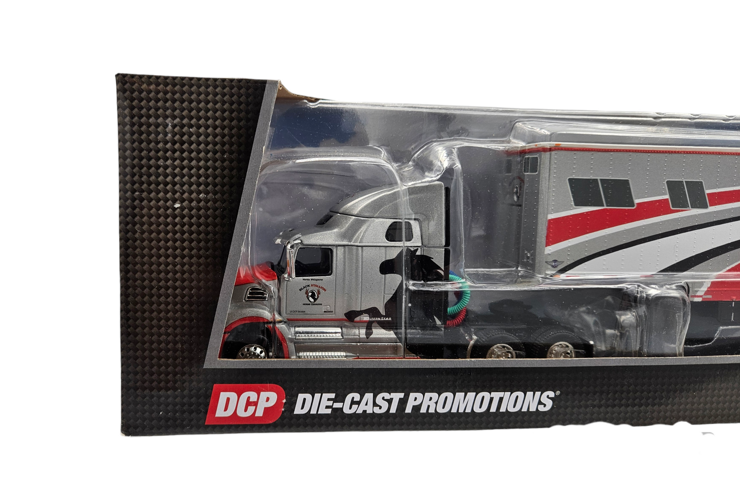 BLACK STALLION, WESTERN STAR 5700XE HIGH ROOF TRUCK W/KENTUCKY MOVING TRAILER by DCP 1//64