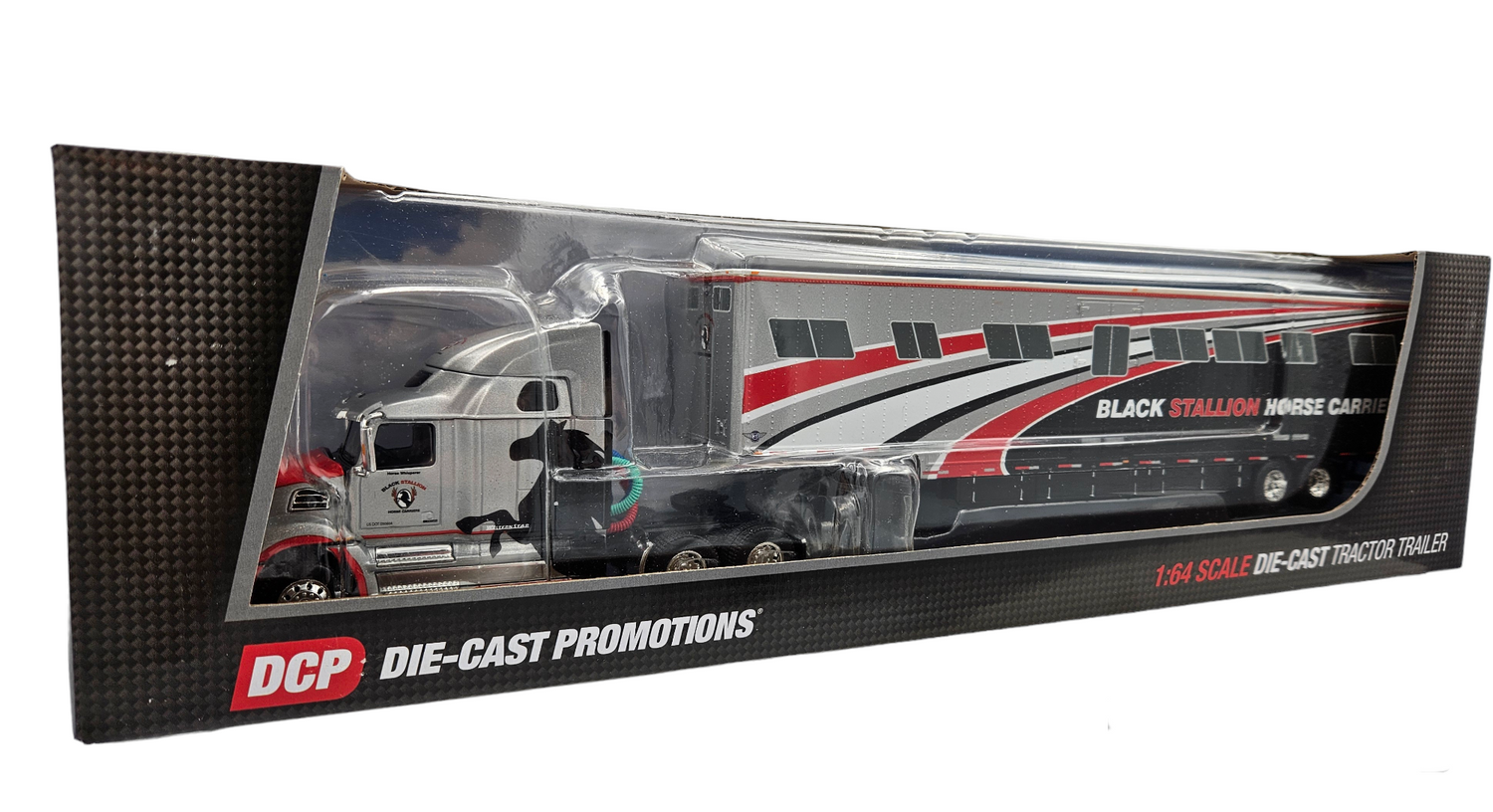 BLACK STALLION, WESTERN STAR 5700XE HIGH ROOF TRUCK W/KENTUCKY MOVING TRAILER by DCP 1//64