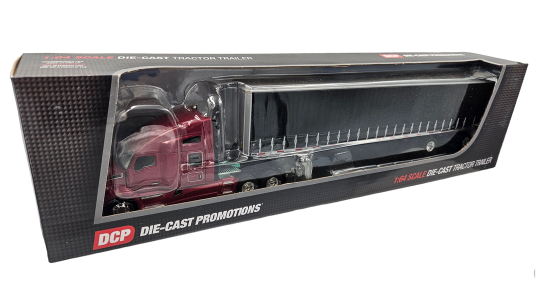 RED KENWORTH T860 HIGH ROOF TRUCK W/UTILITY TAUTLINER SPREAD-AXLE TRAILER 1/64