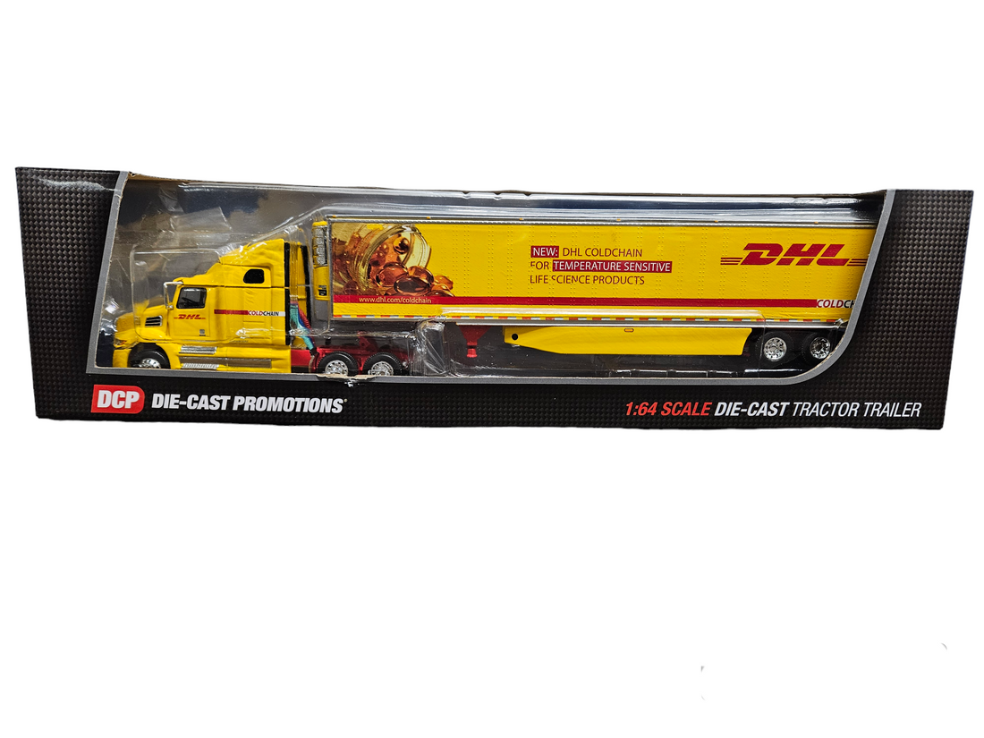 Western Star 57000XE 68" High Roof Truck with Refrigerated Trailer (Skirted) for DHL COLD-CHAIN in 1:64 by DCP