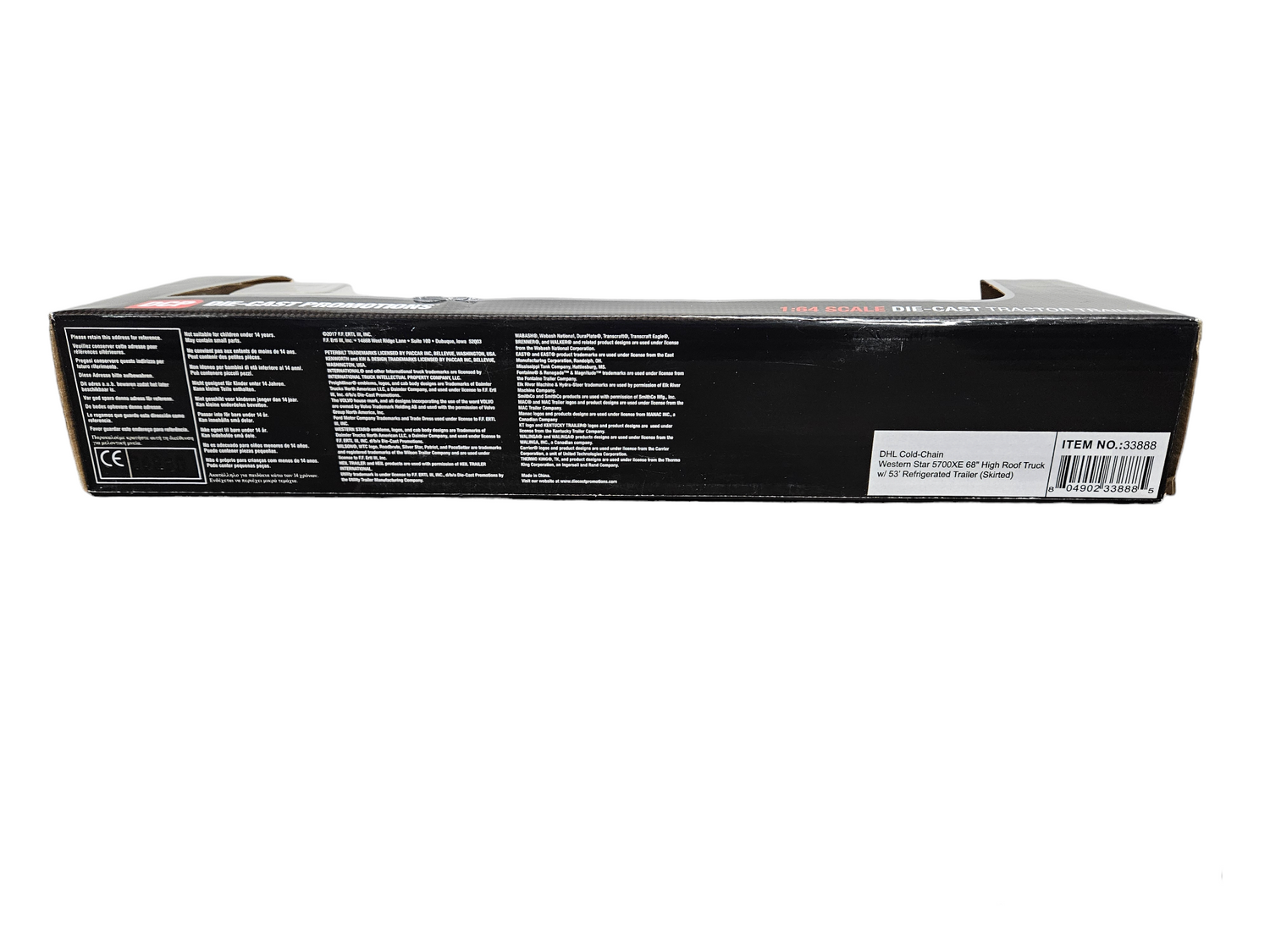 Western Star 57000XE 68&quot; High Roof Truck with Refrigerated Trailer (Skirted) for DHL COLD-CHAIN in 1:64 by DCP