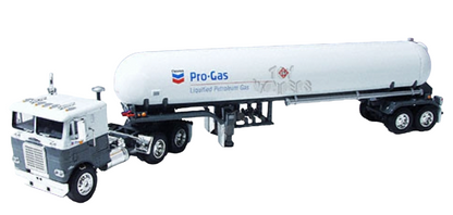 Pro-Gas - Freightliner C.O.E. w/ Petroleum Gas Tanker (1/64 scale diecast model, White &amp; Grey) 32332