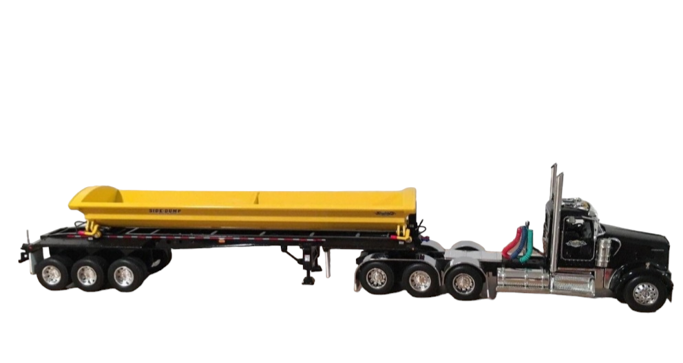 SMITHCO SIDE DUMP TRI-AXLE KENWORTH W900 32348 TRACTOR TRAILER 1/64