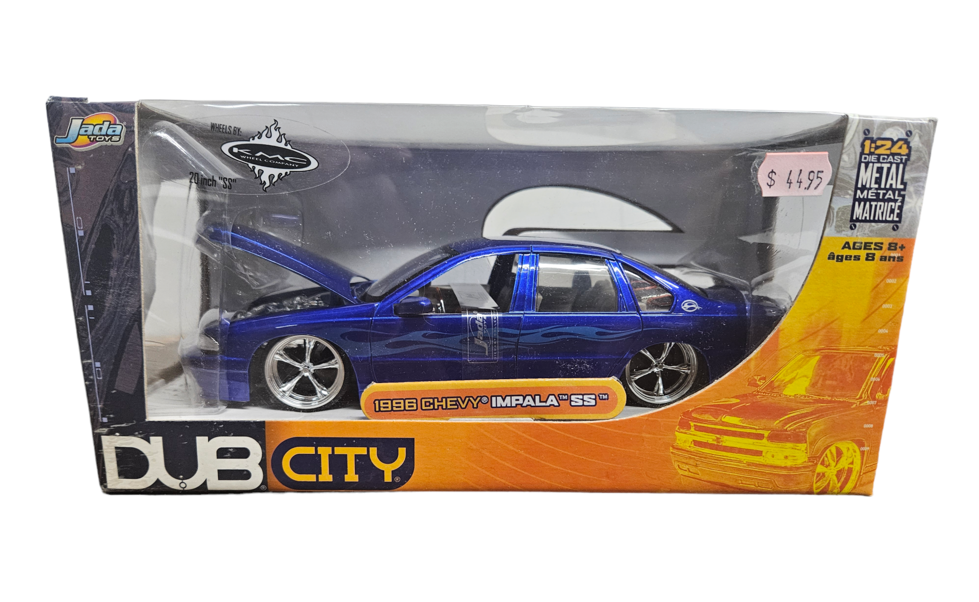 1996 Chevrolet Impala SS, Blue with KMC wheels in 1:24