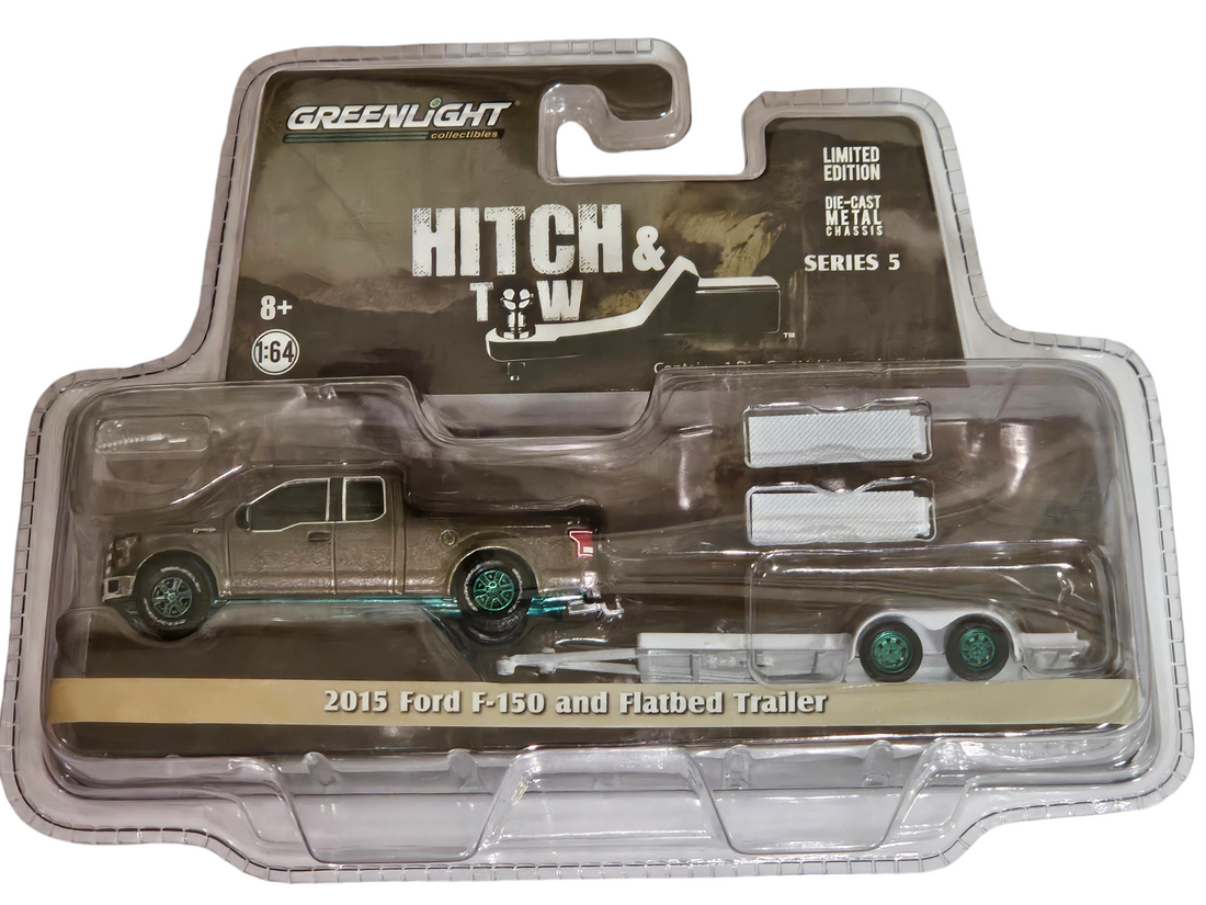 Chase Cars- (Green Machine)-2015 FORD F-150 w FLATBED TRAILER