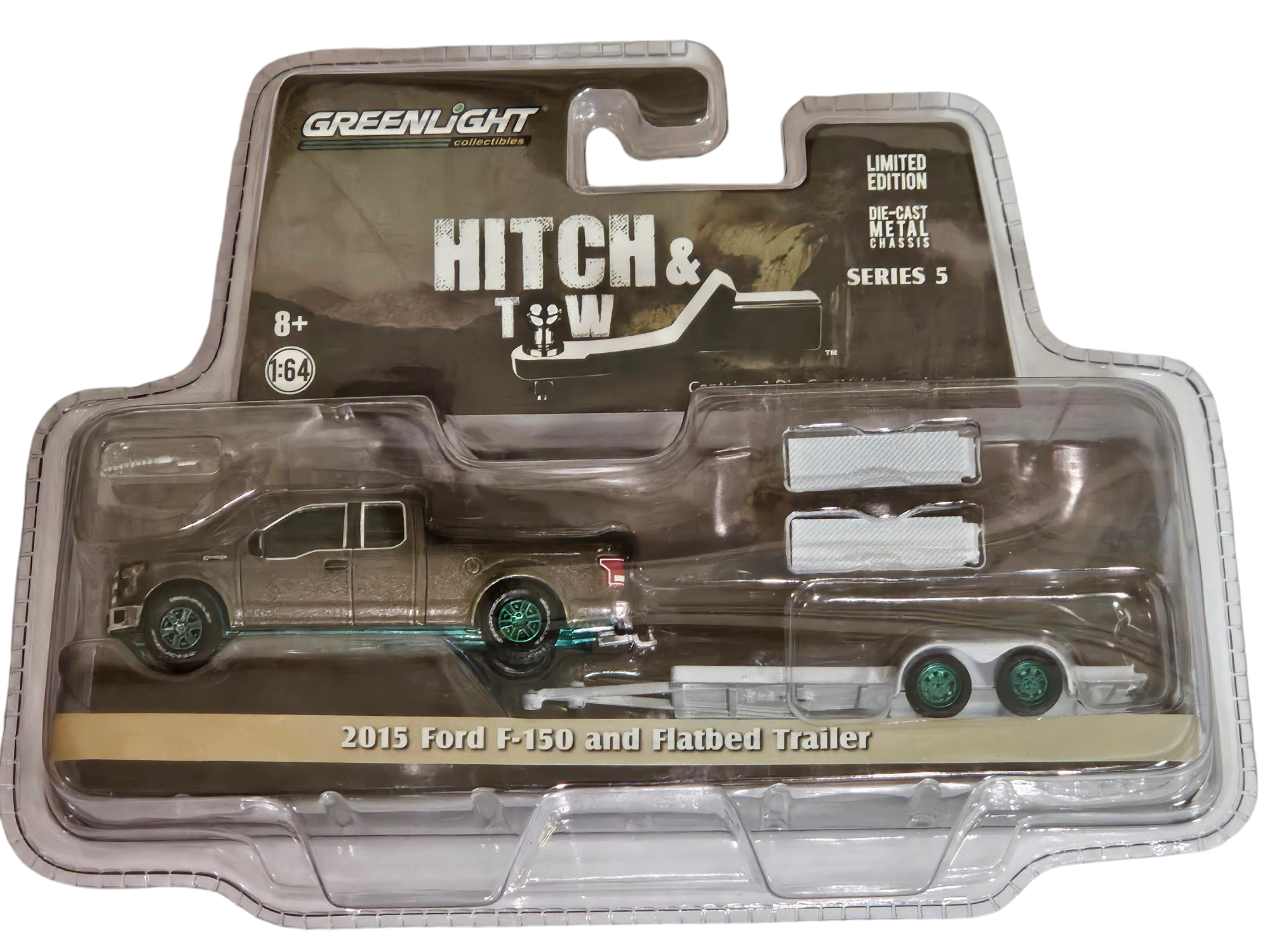 Chase Cars- (Green Machine)-2015 FORD F-150 w FLATBED TRAILER