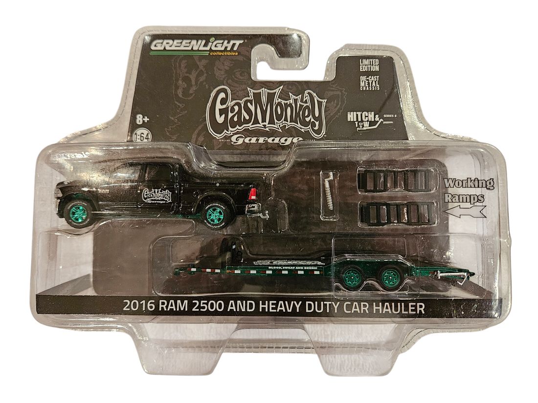 CHASE GREEN MACHINE-Gas Monkey 2016 Dodge Ram 2500 and Heavy Duty Car Hauler (Hitch and Tow Series 8)