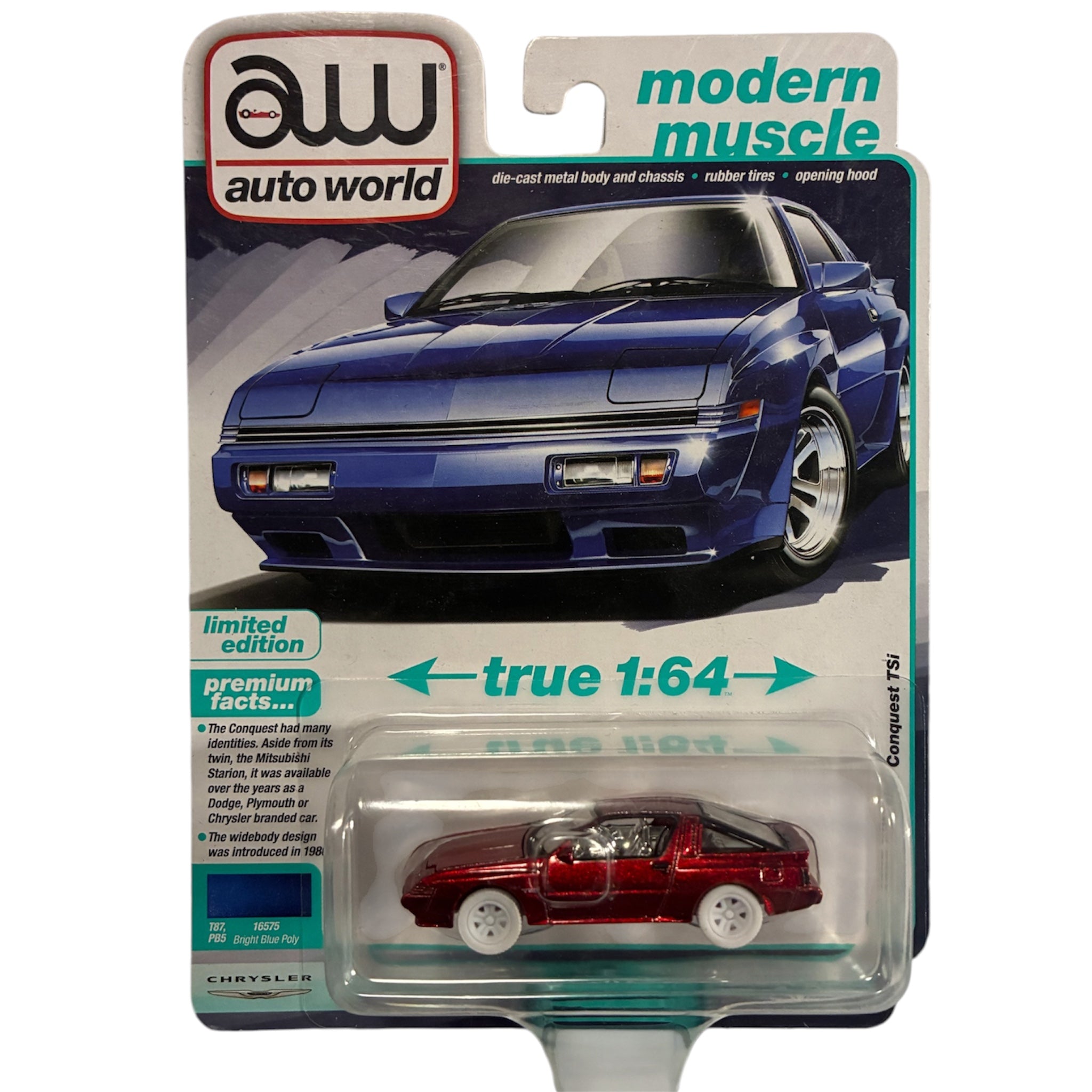 CHASE CAR 1988 Chrysler Conquest TSi Auto World Modern Muscle 1:64 - AWSP187/24A-CHASE