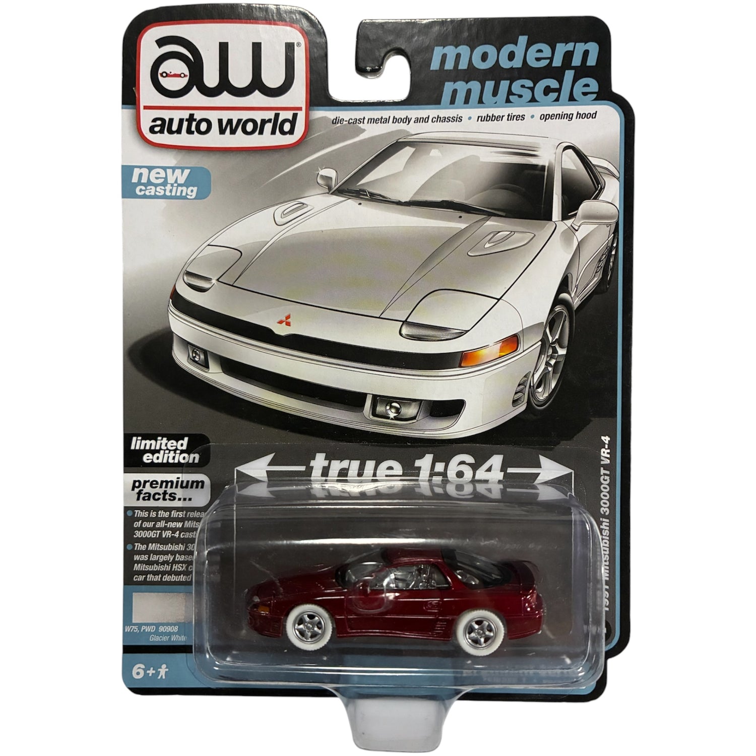 CHASE CAR 1991 Mitsubishi 3000GT VR-4 - Auto World Modern Muscle 1:64 - AW64392-1B-CHASE