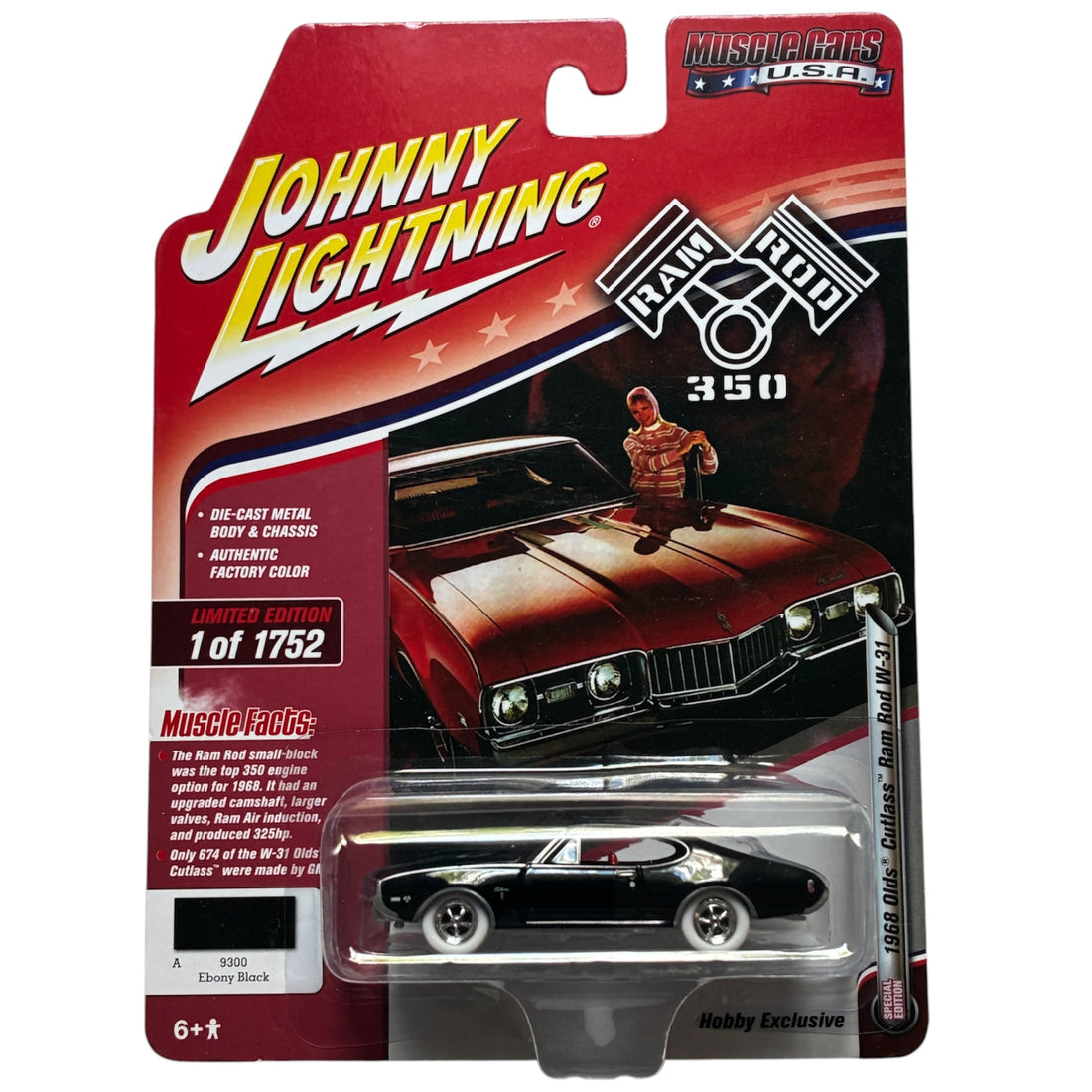 CHASE CAR 1968 Oldsmobile Cutlass Ram Rod W-31 Muscle Cars USA Hobby Exclusive - Johnny Lightning 1:64 - JLSP034-CHASE