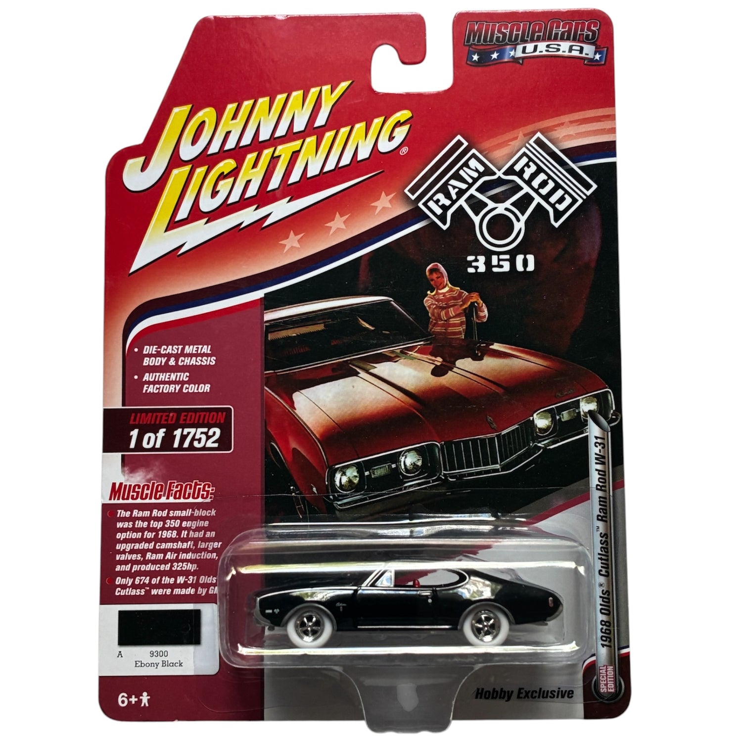 CHASE CAR 1968 Oldsmobile Cutlass Ram Rod W-31 Muscle Cars USA Hobby Exclusive - Johnny Lightning 1:64 - JLSP034-CHASE