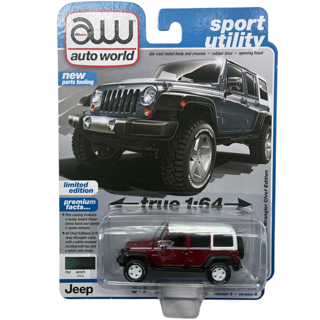 CHASE CAR 2017 Jeep JK Wrangler Chief Edition – Auto World 1:64 – AW64372-3B-3-CHASE