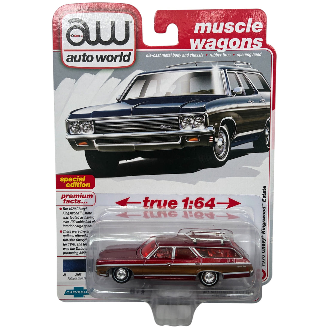 CHASE CAR Auto World 1:64 1970 Chevy Kingswood Estate – AWSP169/24B-CHASE
