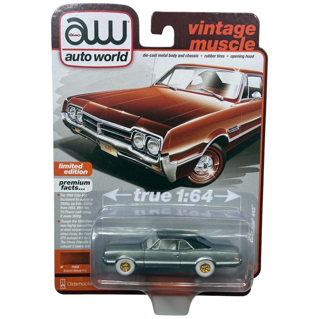CHASE CAR Auto World 1:64 1966 Oldsmobile 442 – Vintage Muscle Release 2 Version A – AW64402-2A-5-CHASE