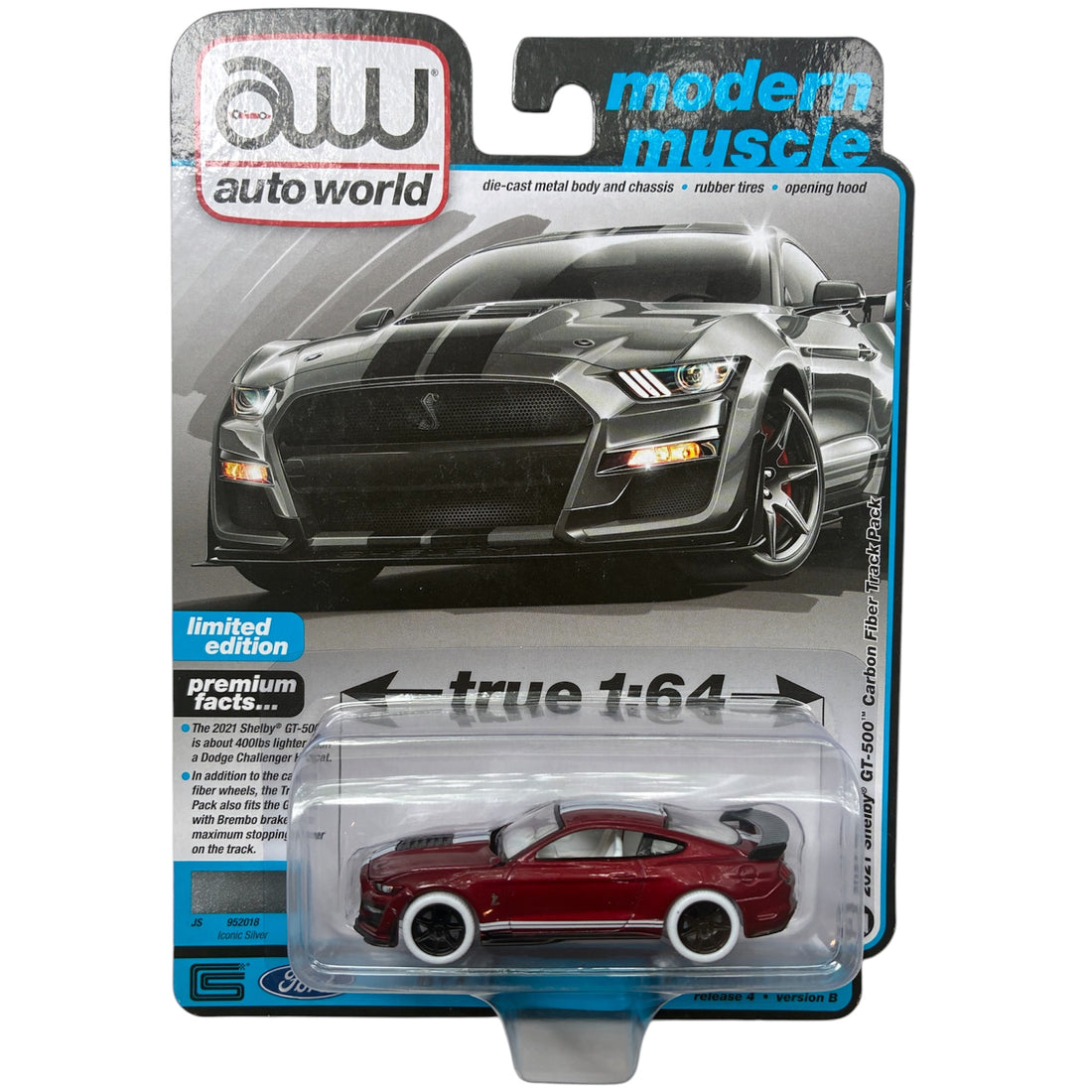 CHASE CAR Auto World 1:64 2021 Ford Mustang Shelby GT500 – AW64382-4B-2-CHASE
