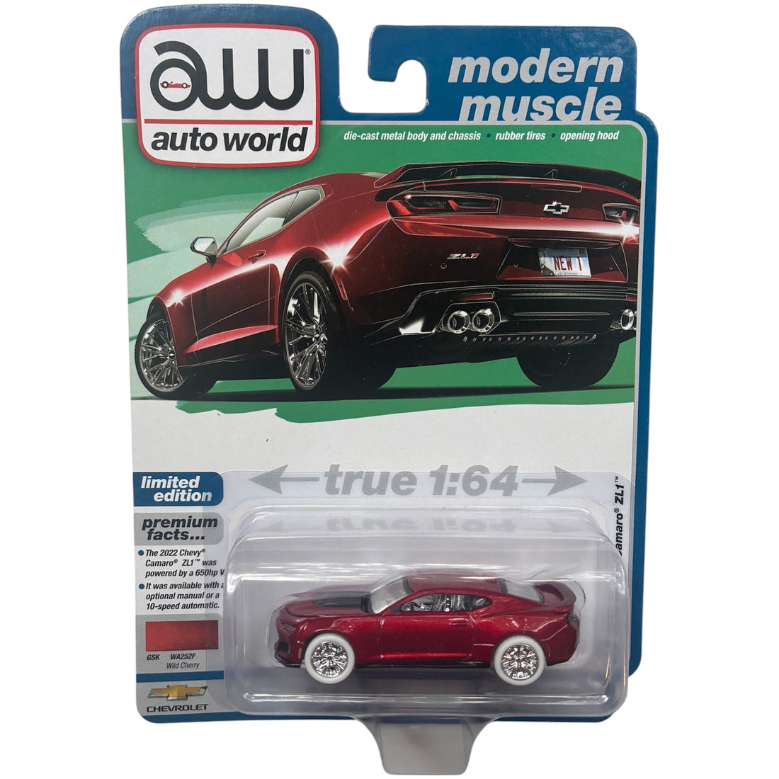 CHASE CAR Auto World 1:64 2022 Chevy Camaro ZL1 – AW64412-3A-3-CHASE