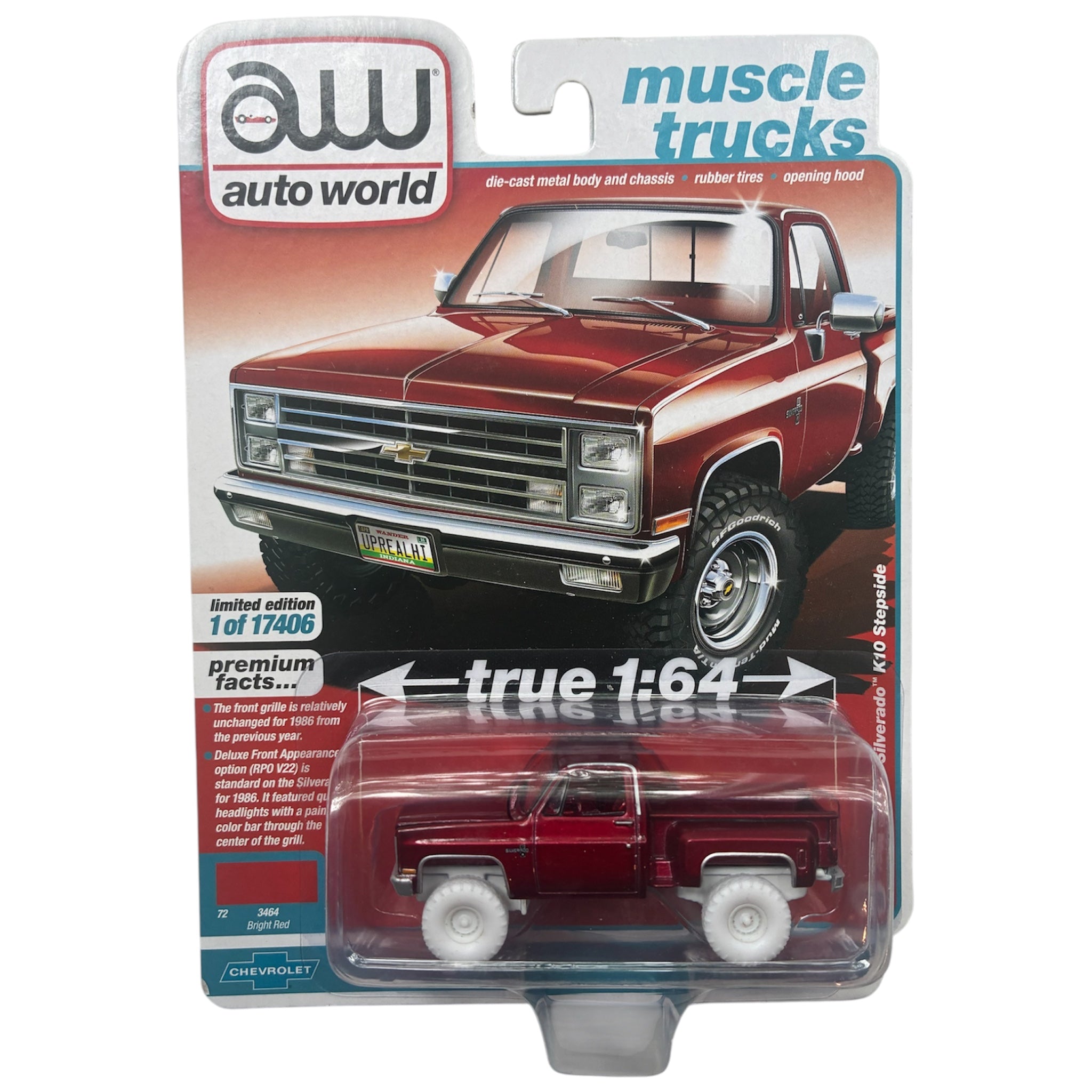 CHASE CAR Auto World 1:64 Chevy Silverado K10 Stepside 1986 – AW64352-1A-2-CHASE