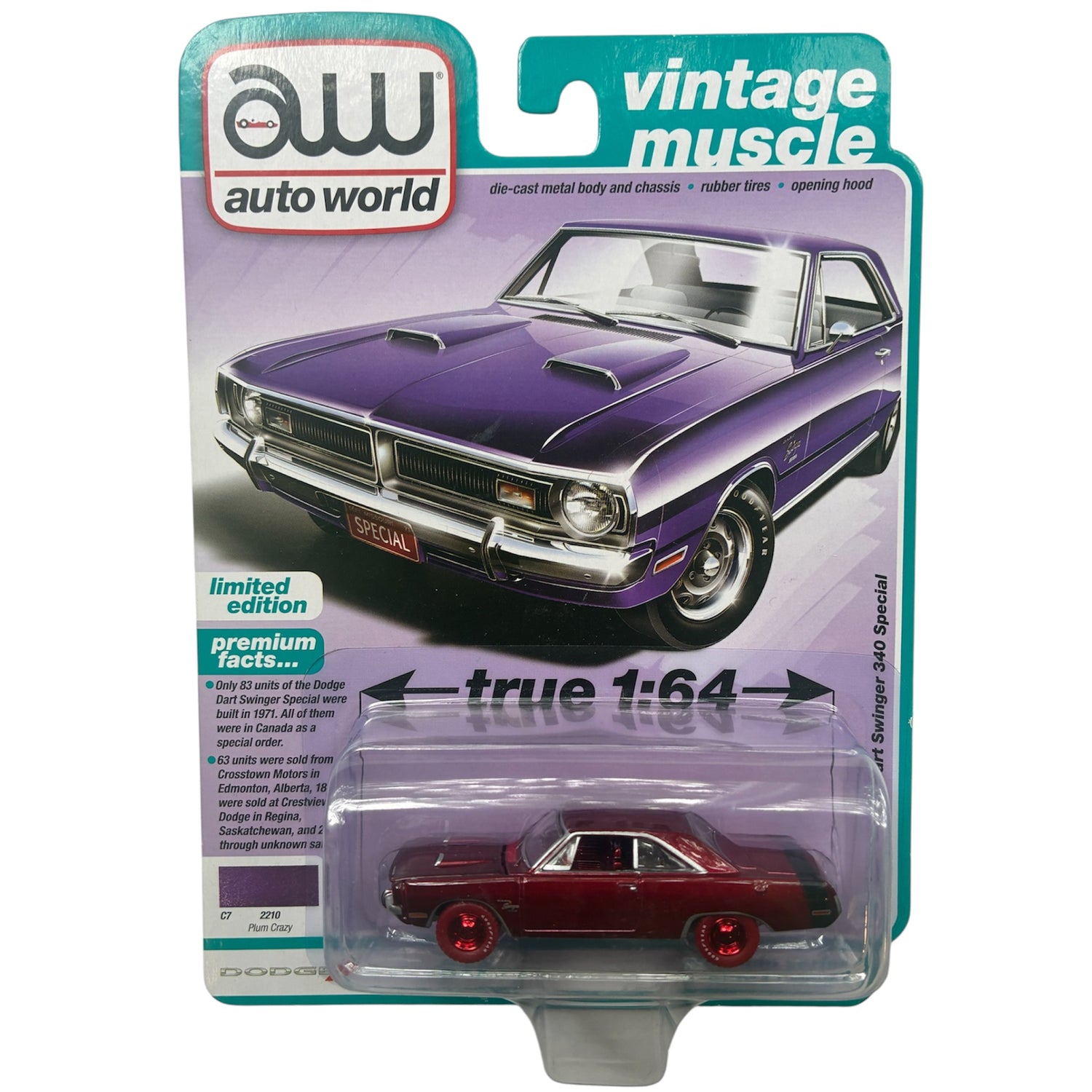 CHASE CAR Auto World 1:64 Dodge Dart Swinger 340 Special 1971 – AW64362-2B-6-CHASE