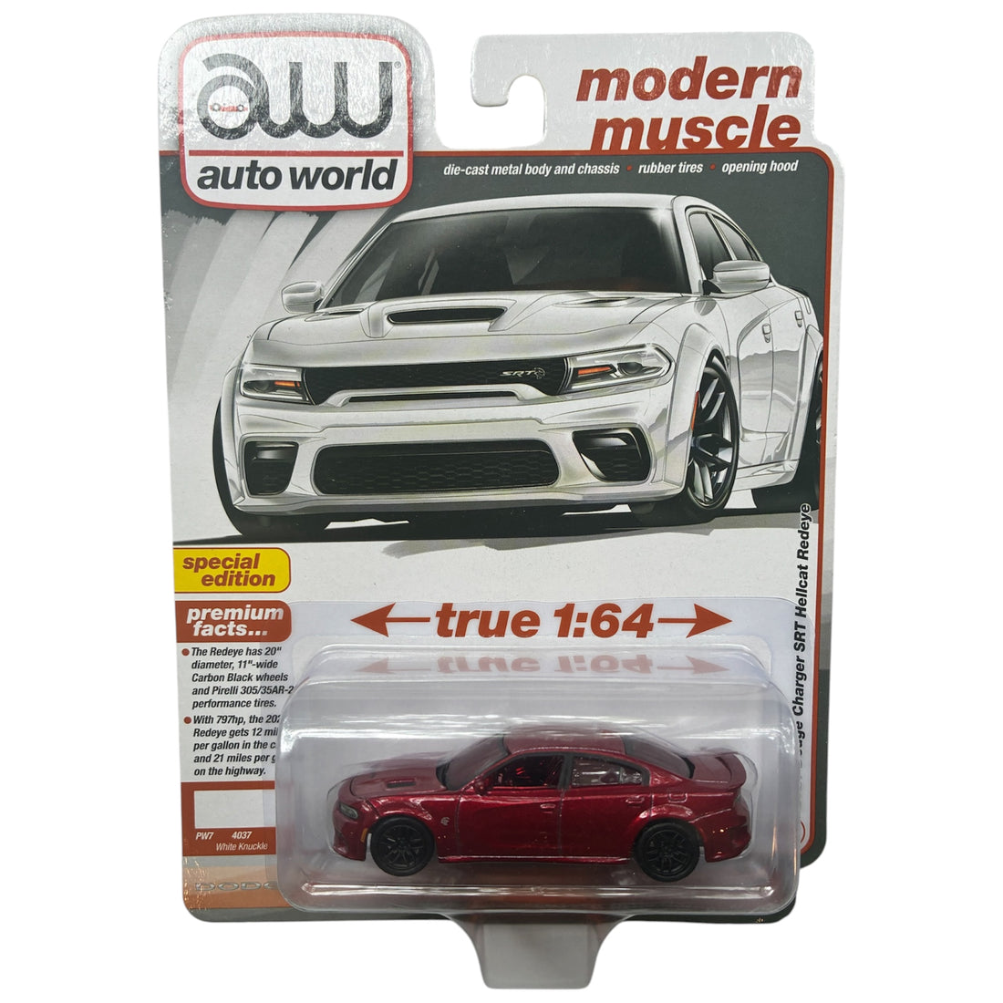 CHASE CAR Auto World 1:64 2021 Dodge Charger SRT Hellcat Redeye – AWSP172/24A-CHASE