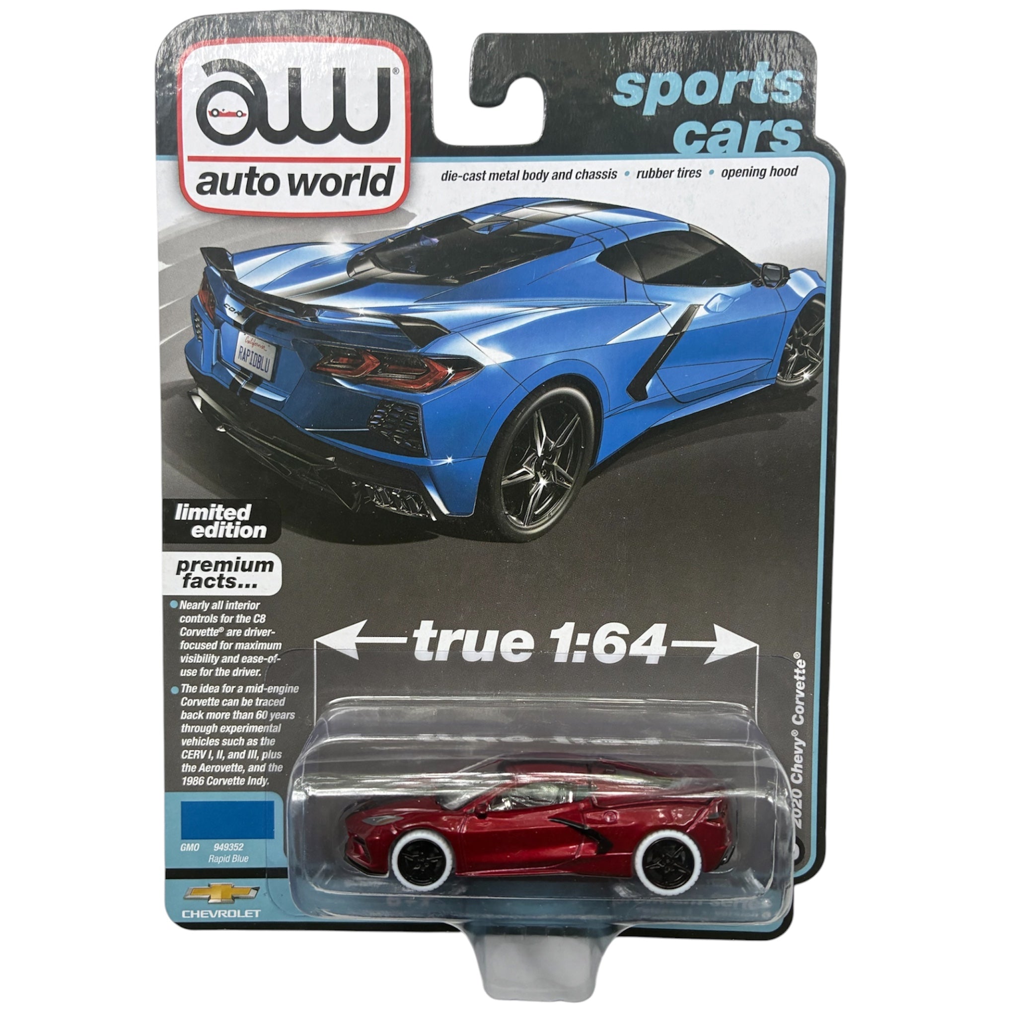 CHASE CAR Chevy Corvette 2020 Auto World 1:64 – Sports Cars – AW64392-1B-3-CHASE