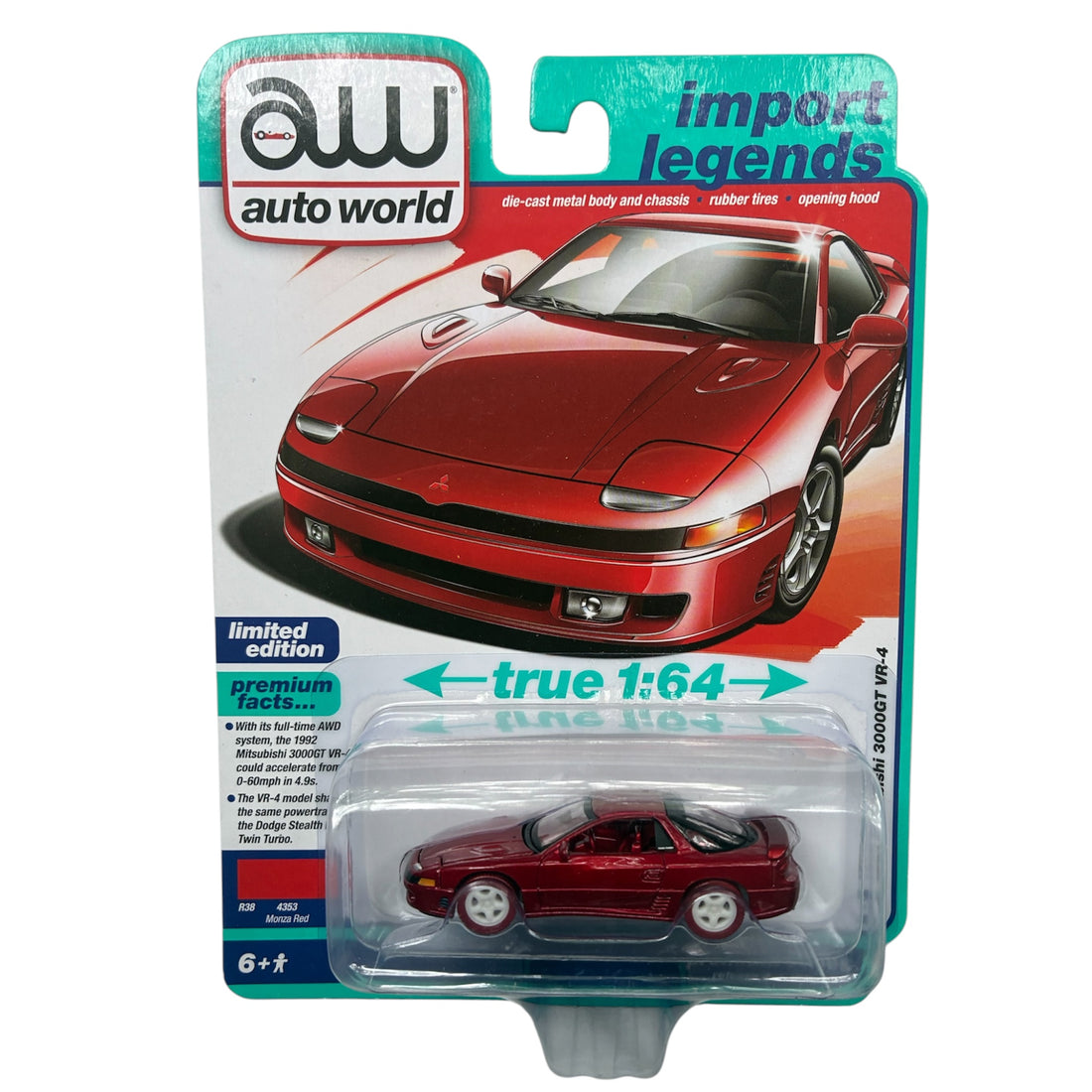 CHASE CAR 1992 Mitsubishi 3000GT VR-4 Auto World 1:64 – Import Legends – AW64422-4A-5-CHASE