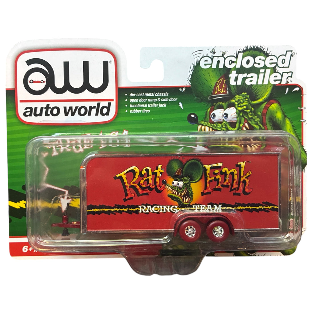 CHASE CAR Rat Fink Racing Team Enclosed Trailer – Auto World 1:64 Select Series AWSP093-CHASE