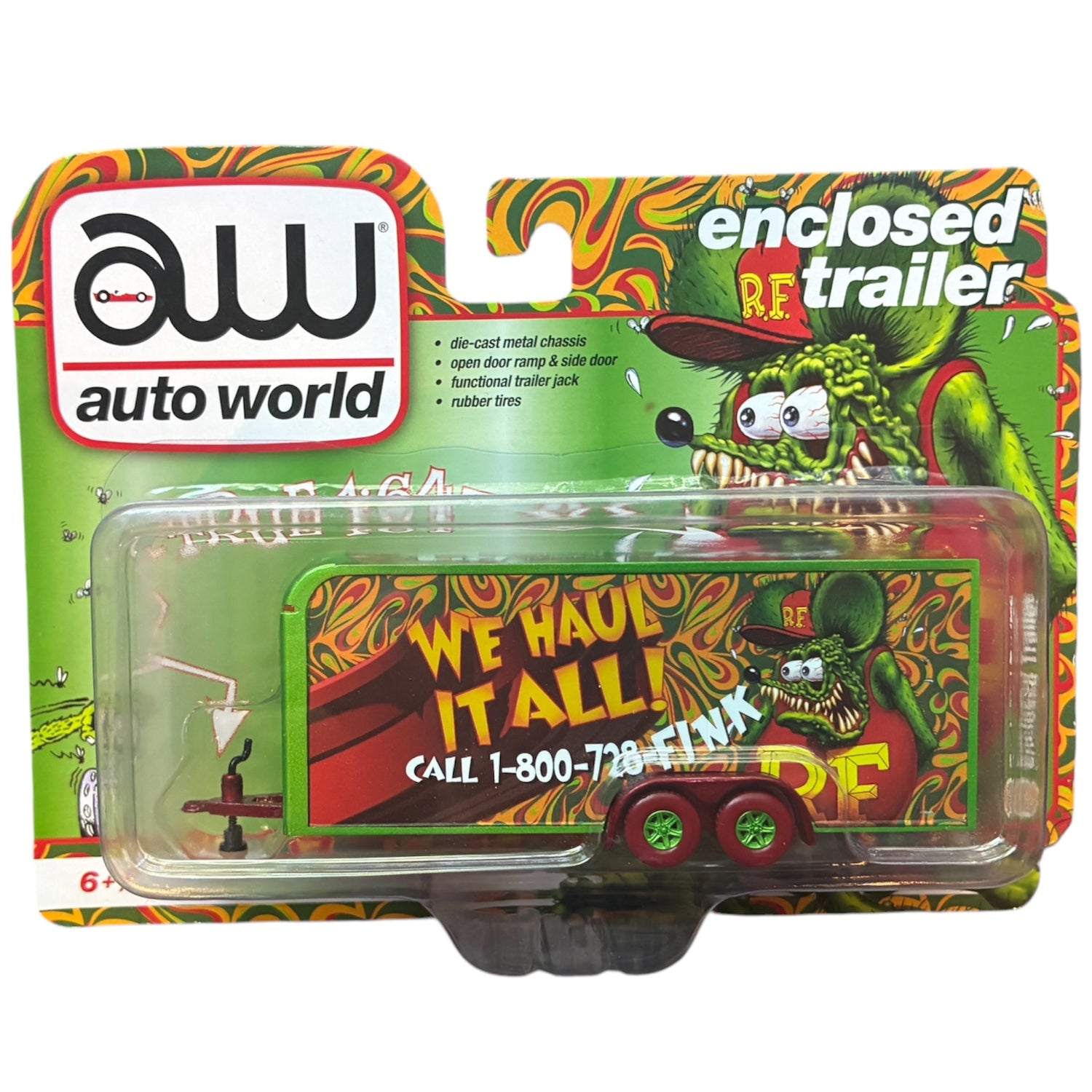 CHASE CAR Rat Fink Enclosed Trailer – Auto World 1:64 Hobby Exclusive AWSP106-CHASE