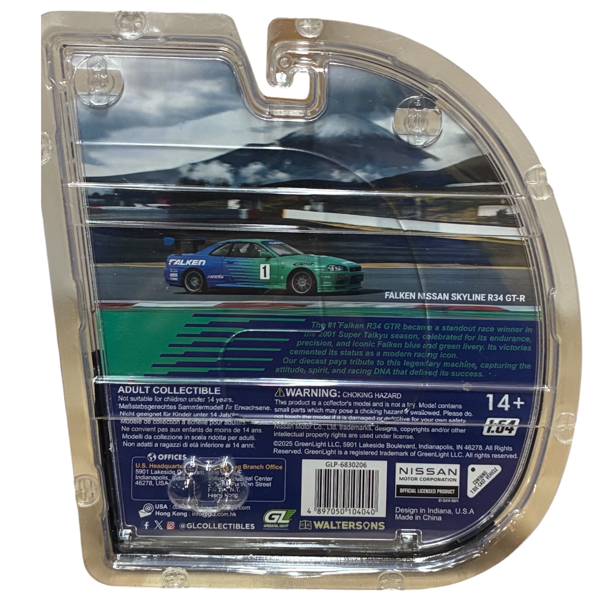 GreenLight Premium TAS HK Exclusive 1:64 Nissan Skyline GT-R R34 Falken GLP-6830206