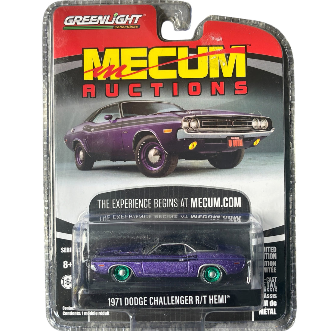 CHASE CAR GreenLight Mecum Auctions 1:64 1971 Dodge Challenger R/T HEMI Series 3 GL37170-D-CHASE
