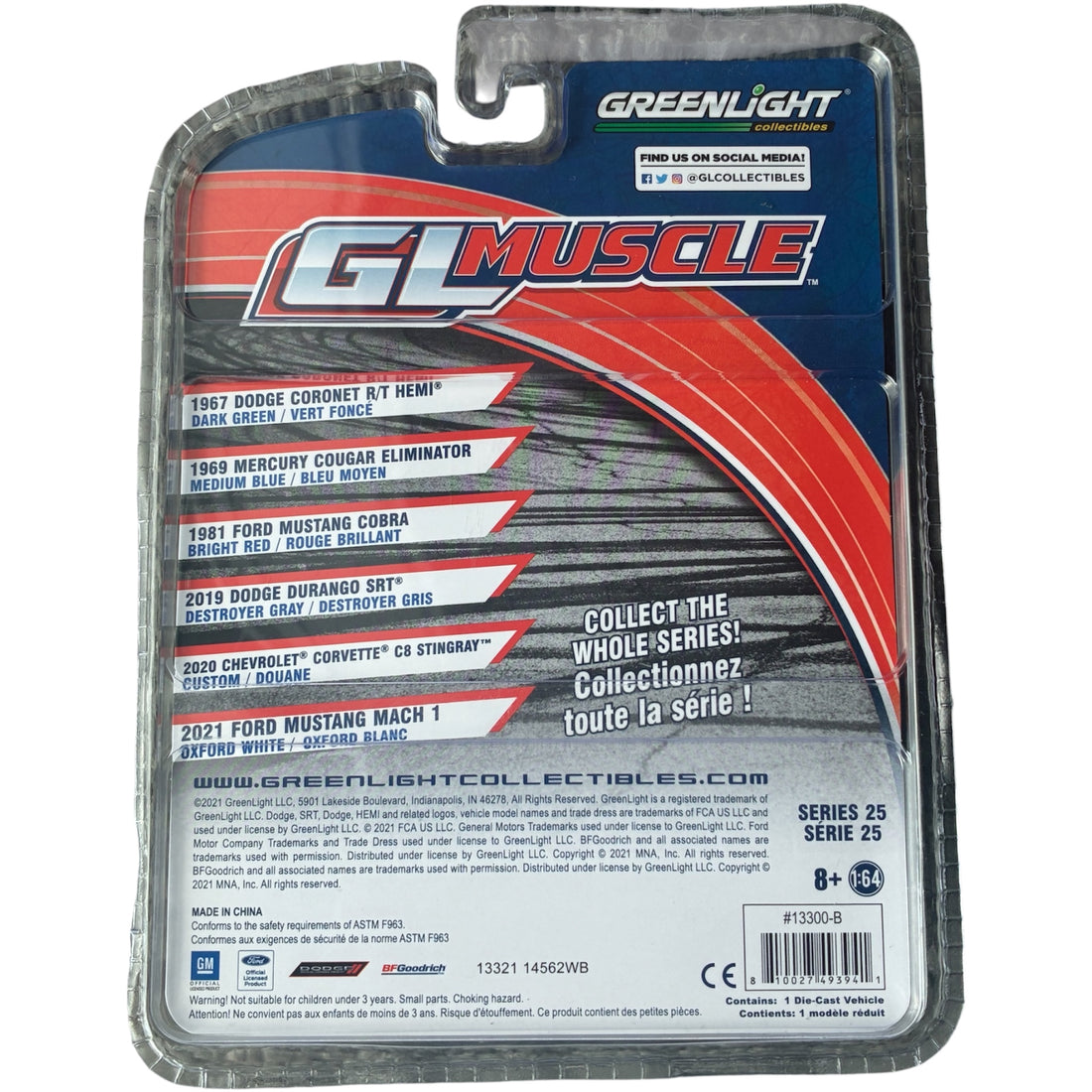 CHASE CAR GreenLight Muscle 1:64 1969 Mercury Cougar Eliminator – Series 25 GL13300-B-CHASE