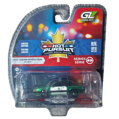 CHASE CAR GreenLight Hot Pursuit 1:64 1991 Ford Mustang RCMP Series 49 Limited Edition GL43065-A-CHASE