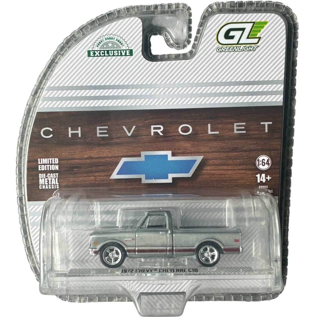 CHASE CAR GreenLight Hobby Exclusive 1:64 1972 Chevrolet Cheyenne C10 Short Bed GL30566-CHASE
